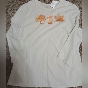 Cato Cream Shirt with Autumn Motif